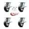 Service Caster 6 Inch Rubber on Aluminum Caster Set with Roller Bearings and Brakes/Swivel Lock SCC-35S620-RAR-SLB-BSL-4 - alternate 6